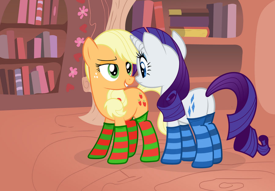 Applejack and Rarity by alexiy777