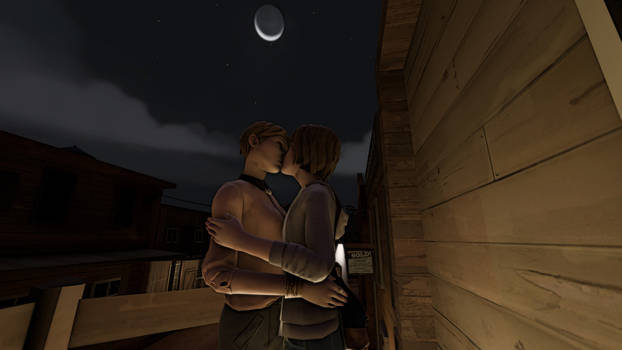 Max and Victoria kiss in the moonlight