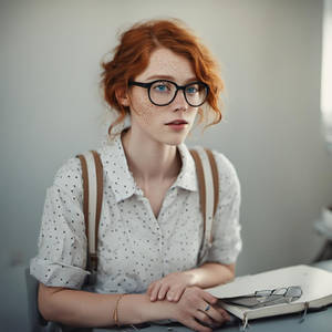 Nerdy Girl With Freckles 2