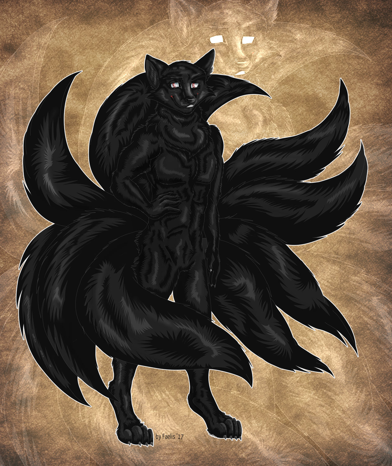 Black Ninetailed Kitsune