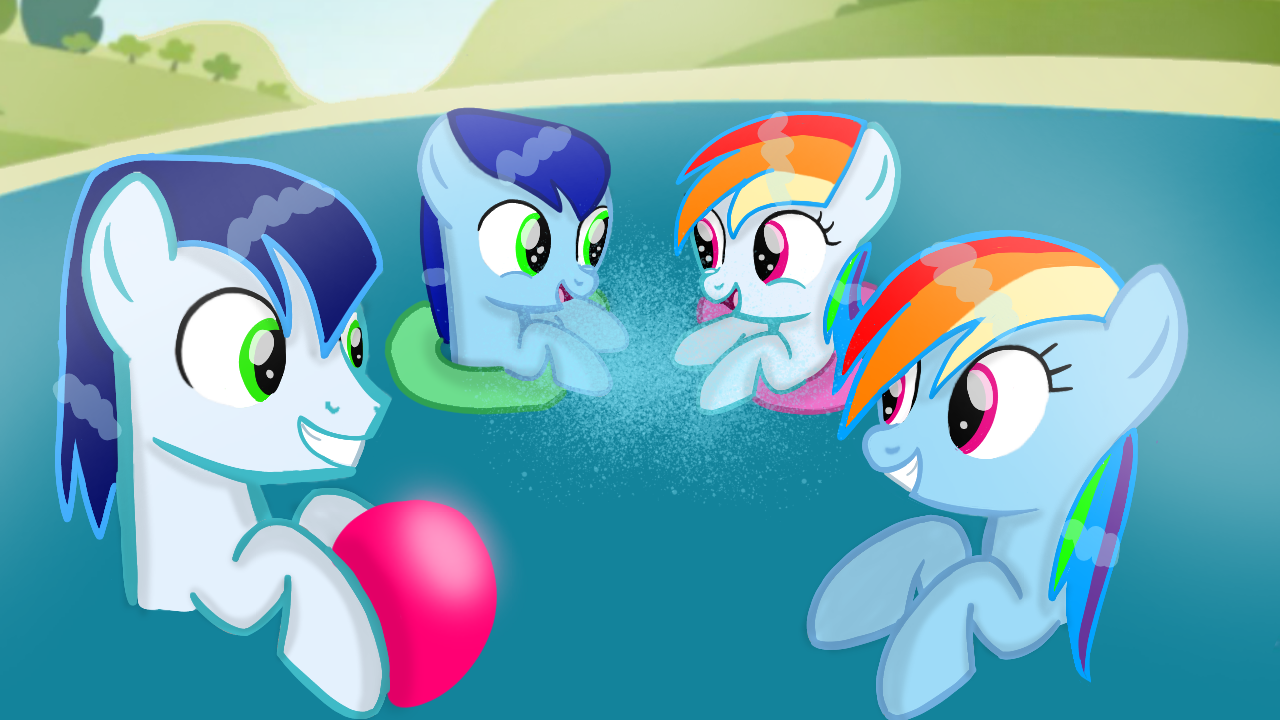 Mlp Fun MLP - Family having fun at the pond by MLPLary6 on DeviantArt