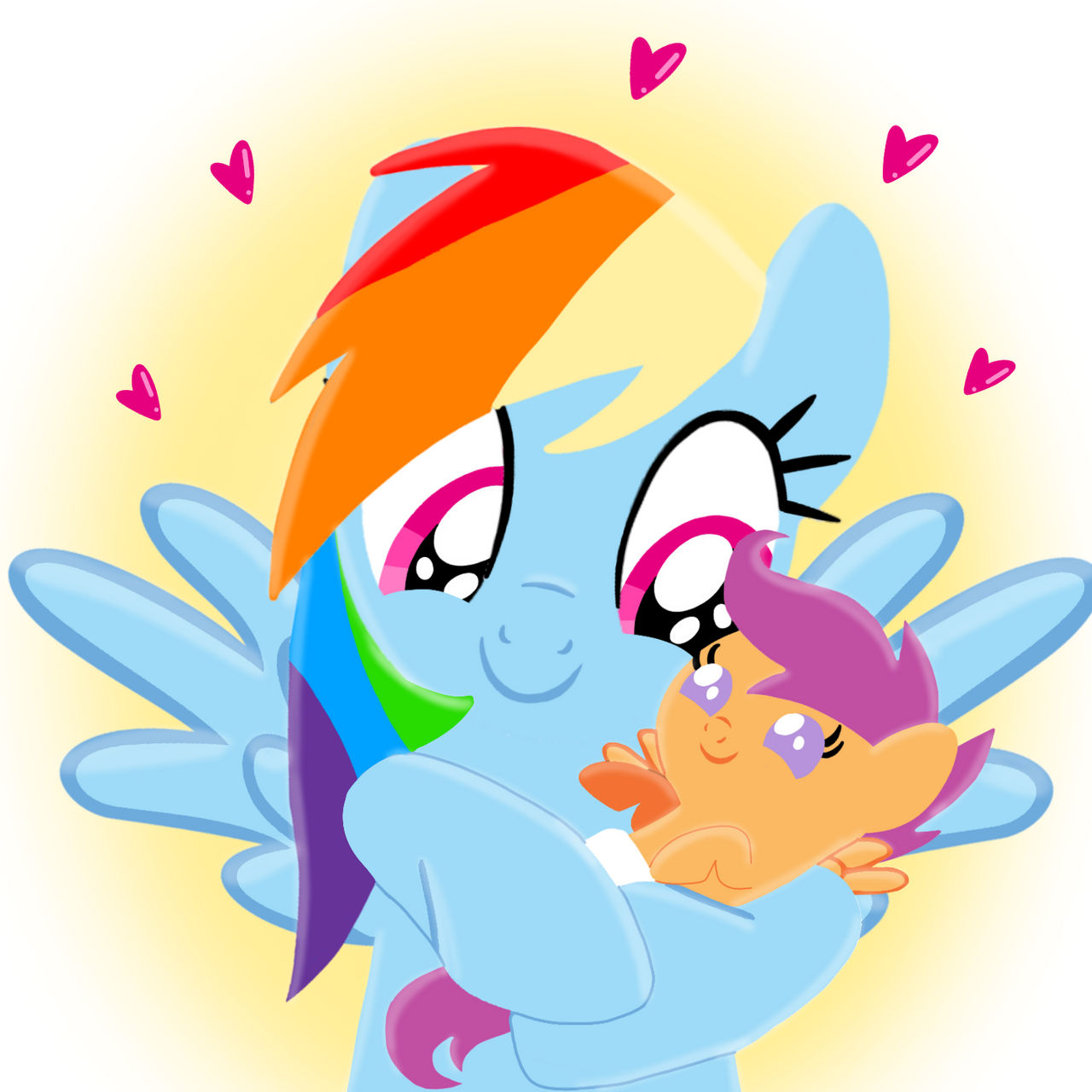 Rainbow Dash and baby Scootaloo by MLPLary6 on DeviantArt