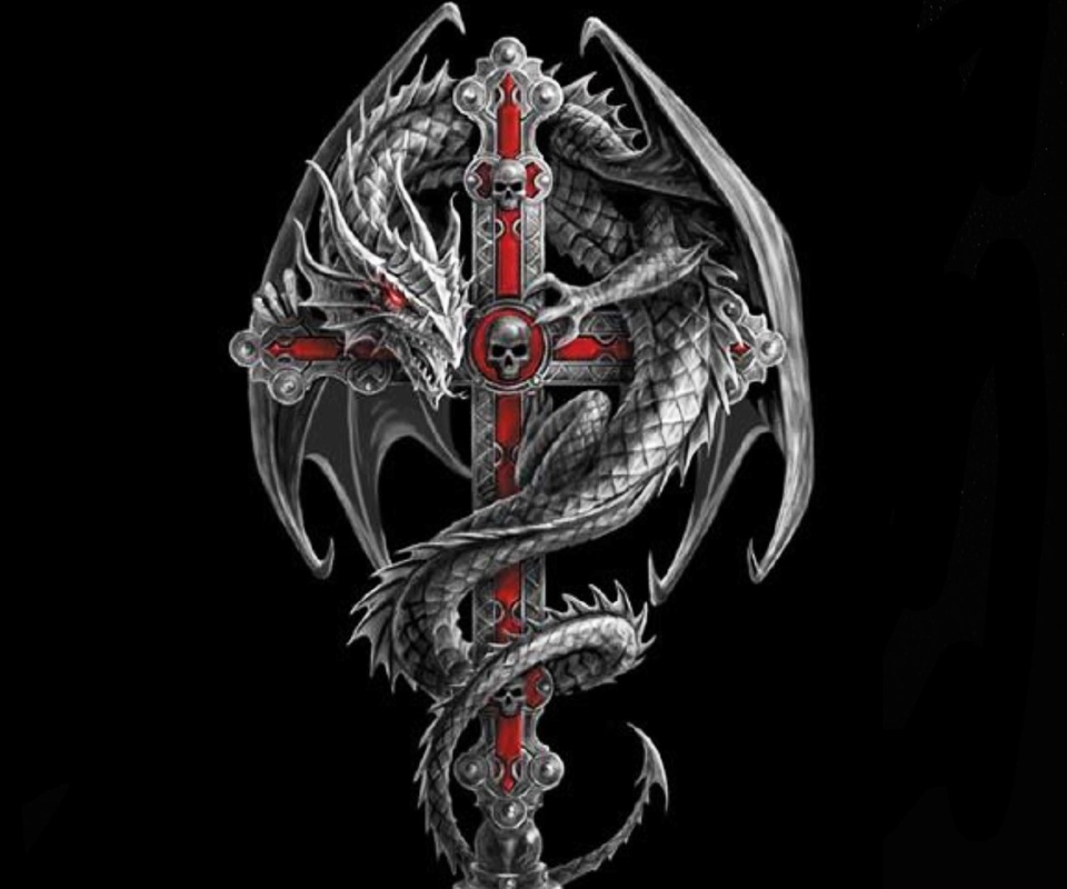 Dragon Gothic Cross-wallpaper-10552678