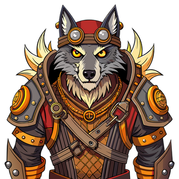 Steampunk Warrior Wolf