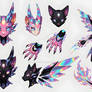 Prismatic Cyber Dragon Cat Character Art