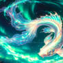 Aurora Koi Fish Dancing in Northern Lights
