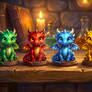 Cute Baby Dragon Element Collection Set
