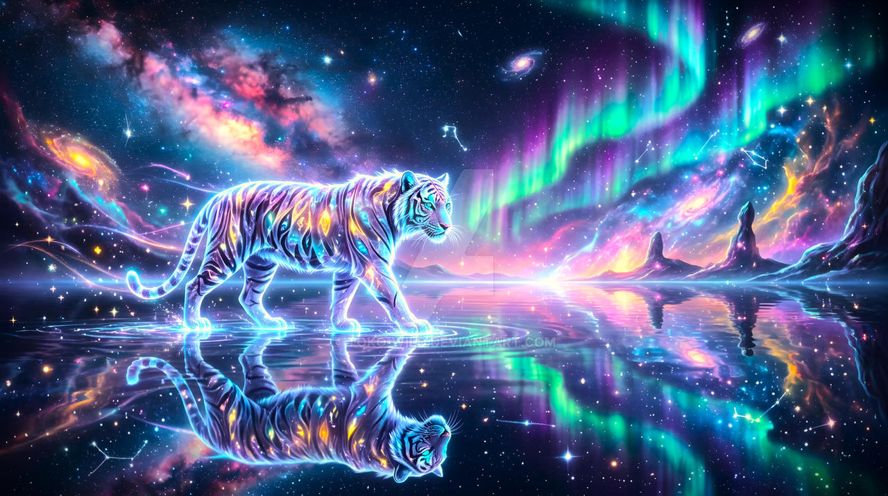 Celestial Riding Tiger Celestial Tiger Beneath the Aurora by Toko-wild on DeviantArt