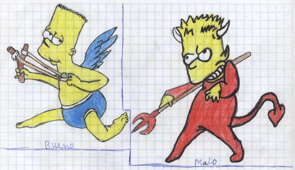 Bad Simpson Good/Bad Bart Simpson by Skazl on DeviantArt
