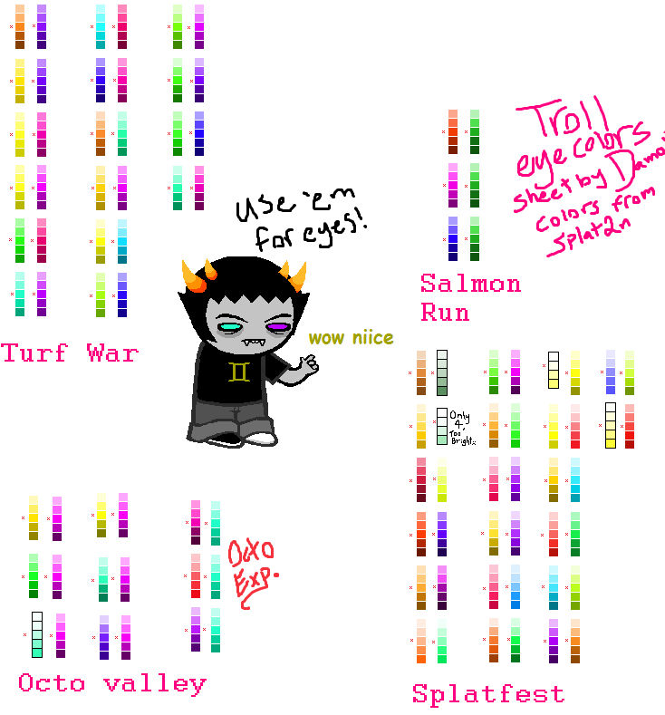 Homestuck Psionic troll eyecolors sheet by Damodos on DeviantArt