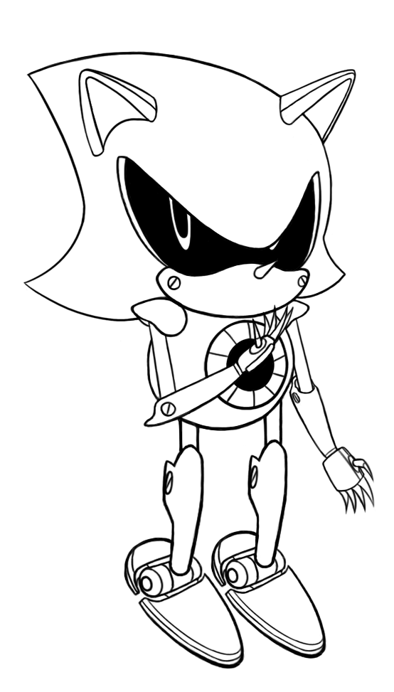Metal Sonic lineart by PyroHedgie on DeviantArt