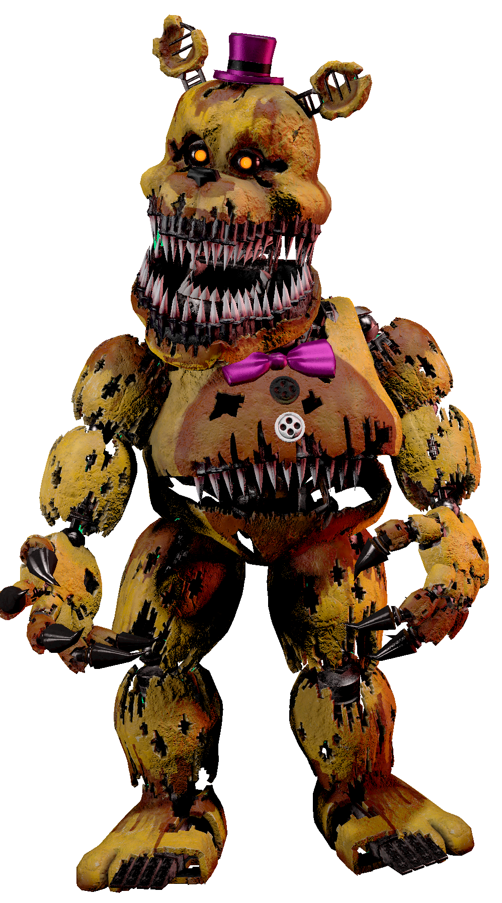 Nightmare Fredbear Character Render by TheUnbearable101 on DeviantArt