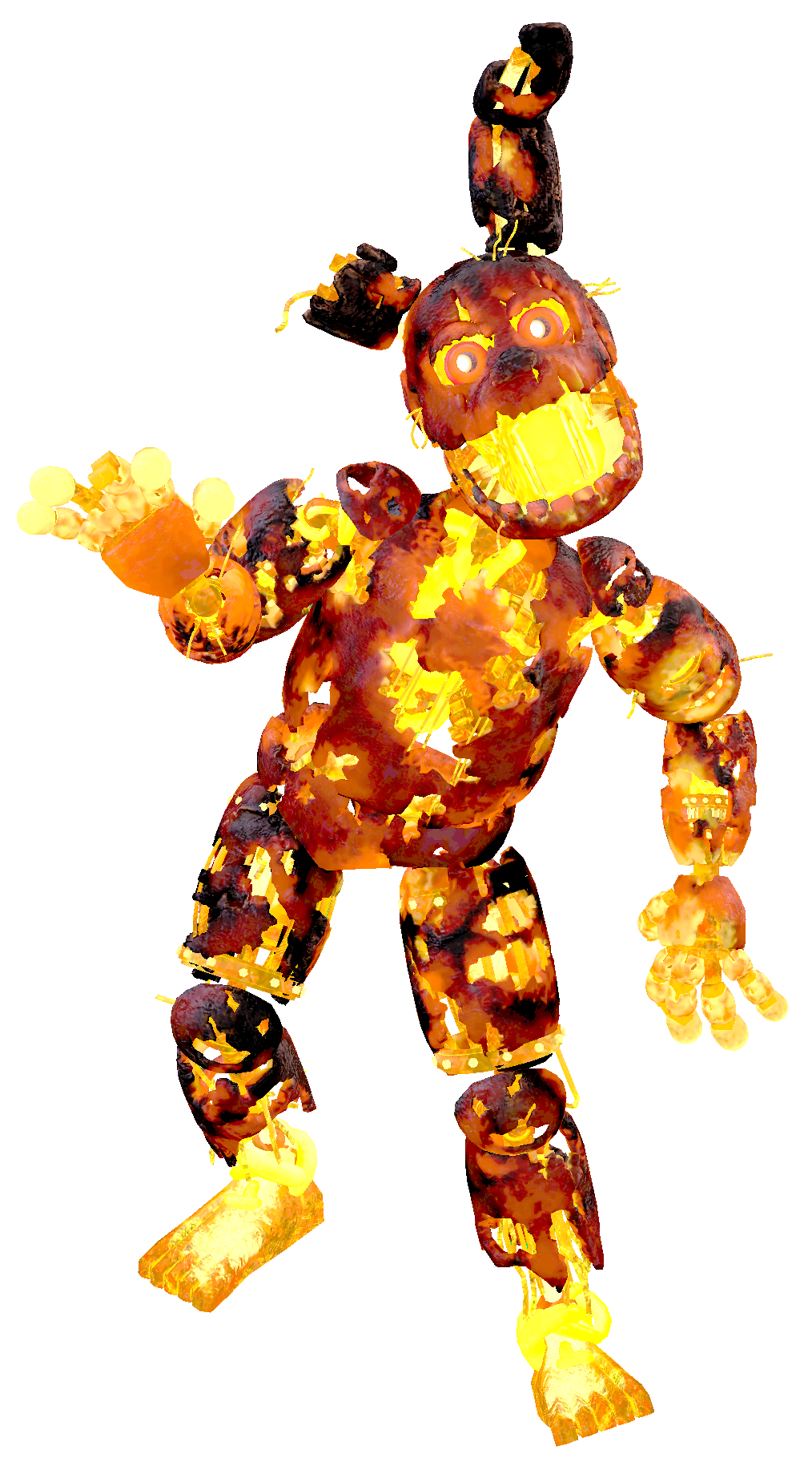 Spring Trap Explodes Springtrap on fire by darealccc on DeviantArt