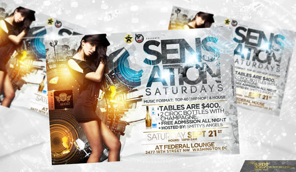 Sensation Saturdays Party Flyer