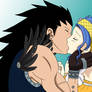 Gajeel  and Levy kiss