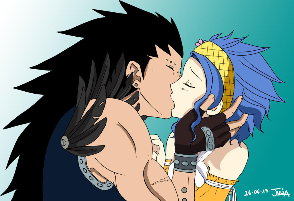 Gajeel and Levy kiss by Julia-59 DeviantArt