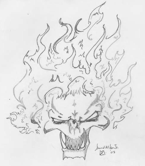 Flaming Skull