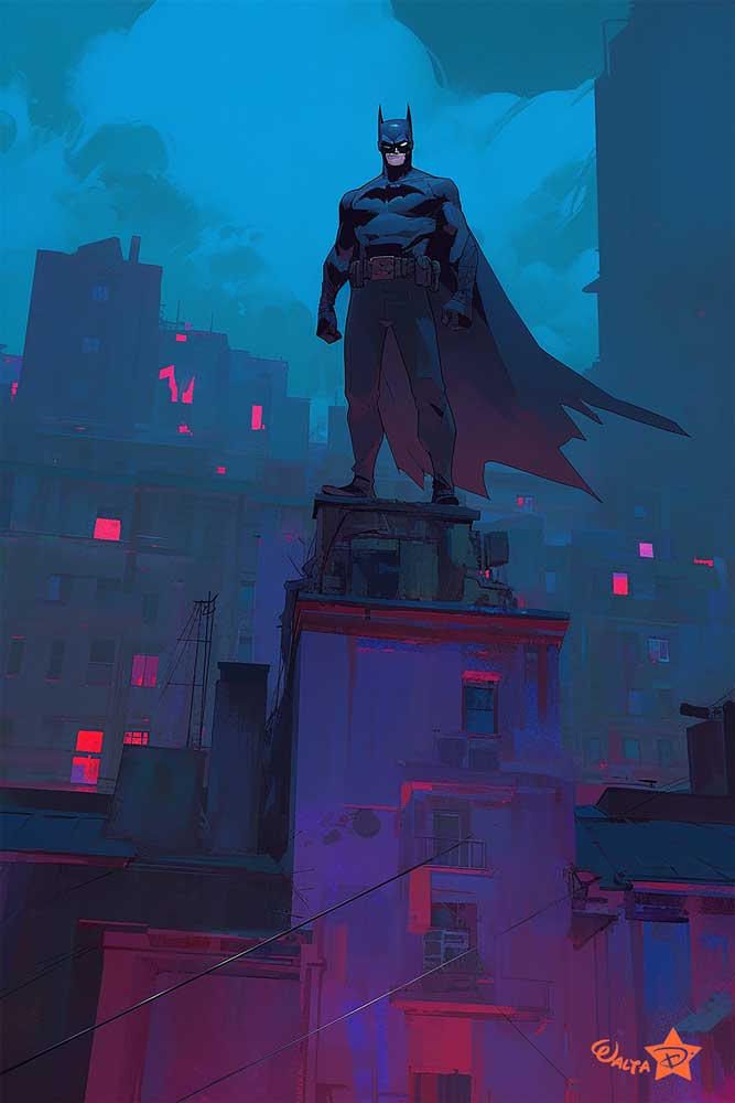 Batman Rooftop Backdrops Batman on a rooftop by superwalta on DeviantArt