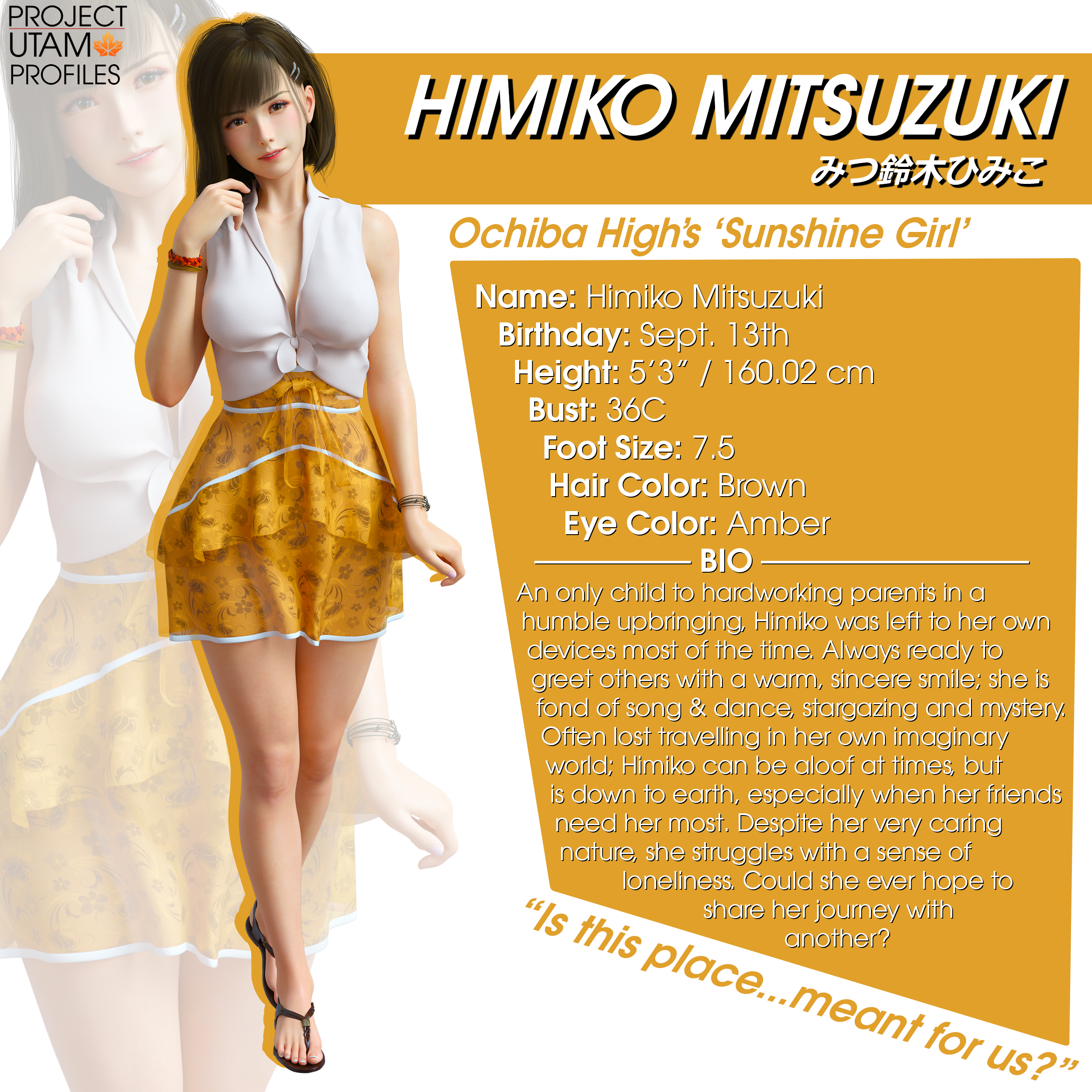 Project Utam Project UTAM Character Profile: Himiko Mitsuzuki by NecDaz91 on DeviantArt