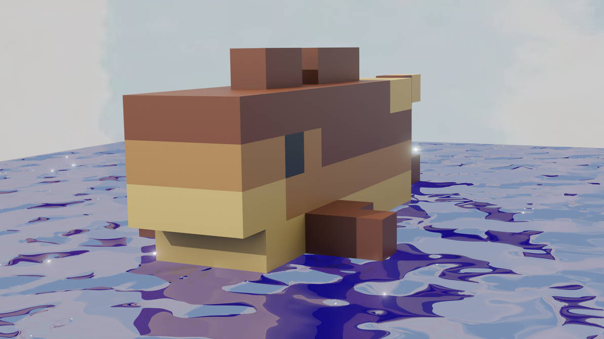 Minecraft CodFish MagicaVoxel Blender Render by Angel300LQ on DeviantArt