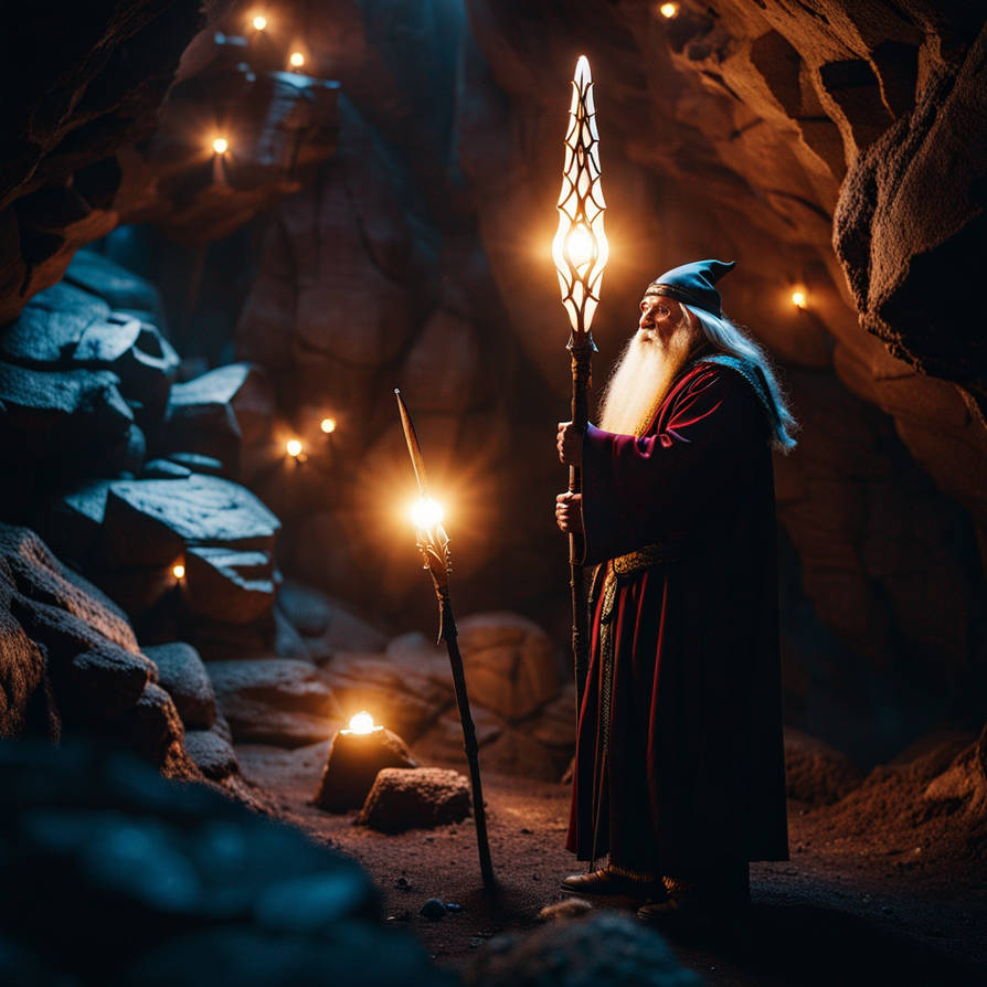 Dwarf wizard exploring new caves by XanThallas on DeviantArt