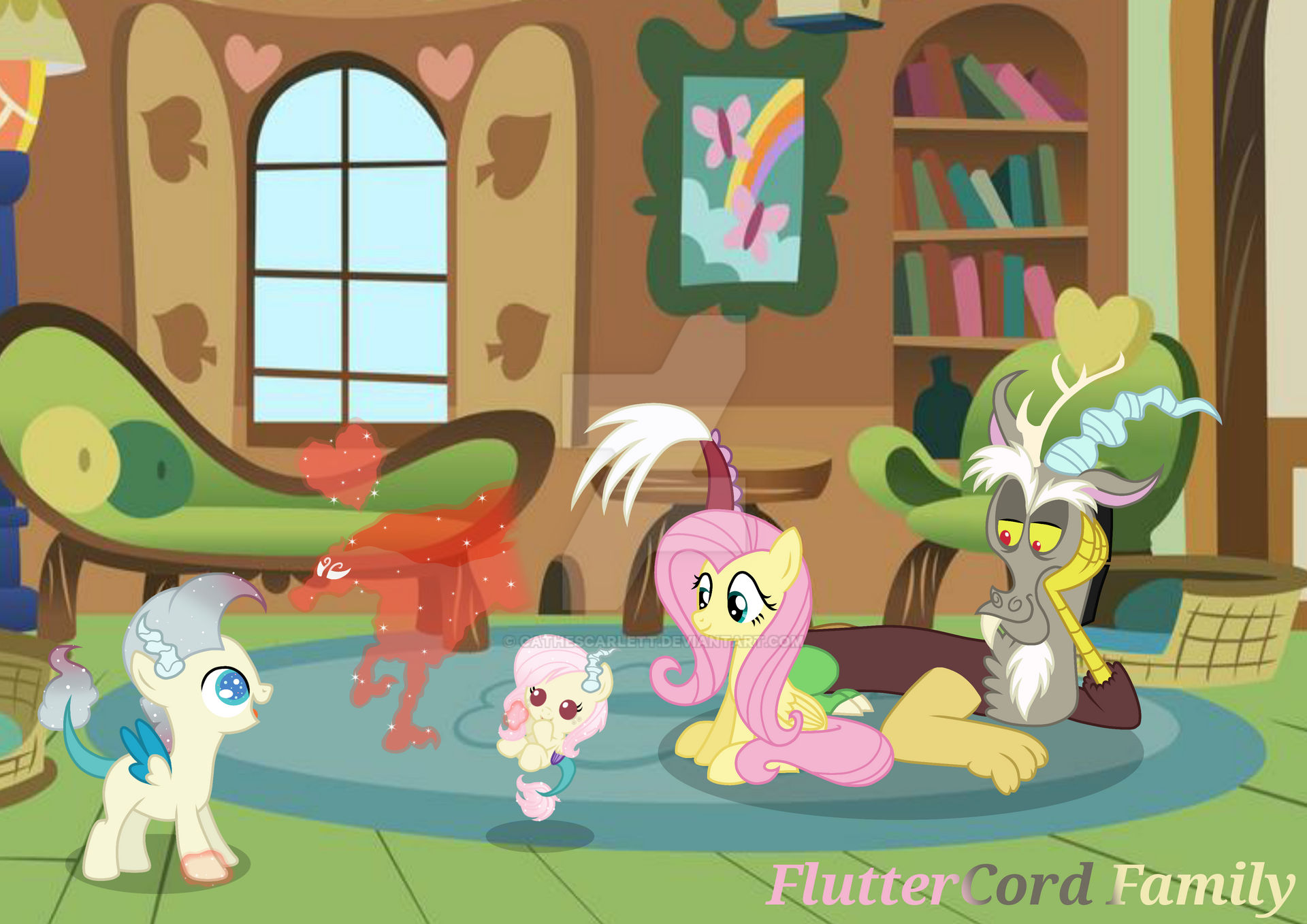 Fluttercord Deviantart Fluttercord Fluttercord Duo A3 Art Print MLP Fluttershy Discord Etsy