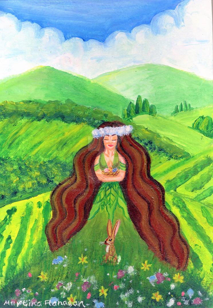 Eostre Goddess of Spring by martinaflanaganart on DeviantArt
