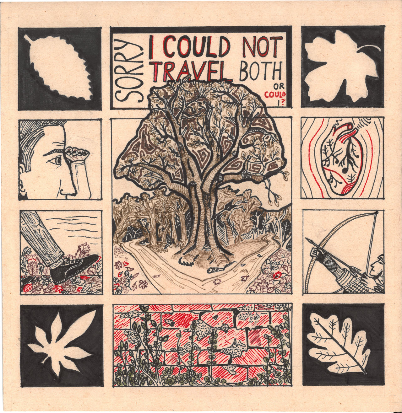 Illustration to Robert Frost's The Road not taken by derluka on DeviantArt