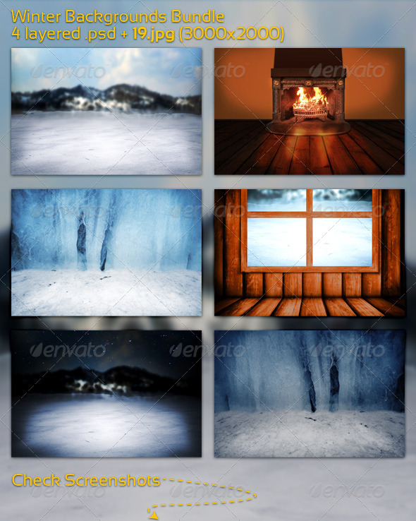 Winter Backgrounds Bundle