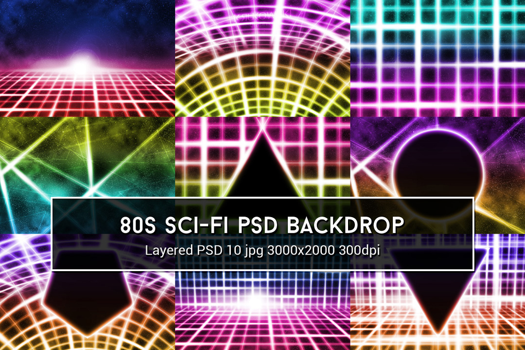 80s Retro Sci-Fi Free Backgrounds