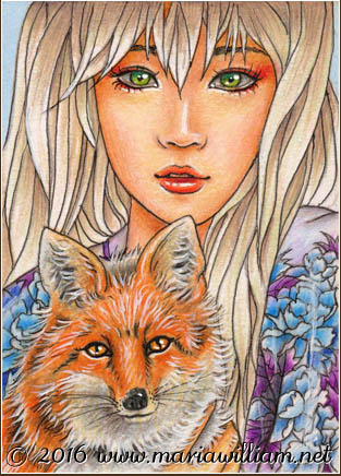 Animal Yokai - Kitsune (Fox) ACEO