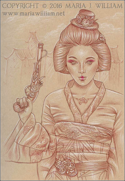 Steampunk Geisha - Sketch
