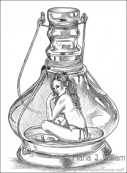 Inktober 2018 - Your Wish Is My Command by MJWilliam