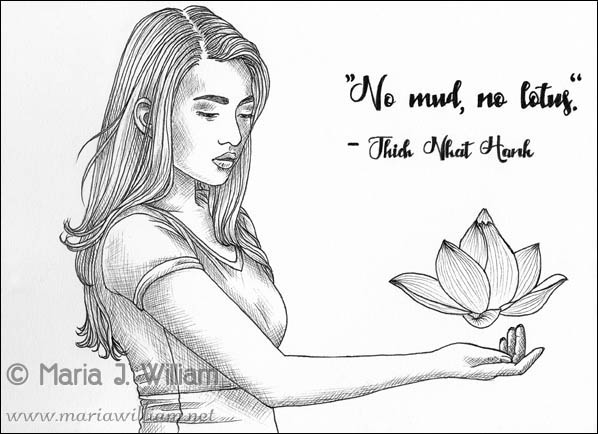 Inktober 2018 - No Mud No Lotus by MJWilliam