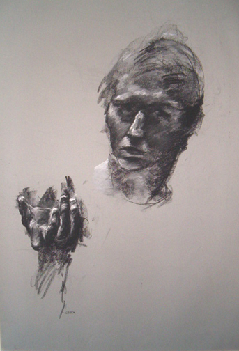 Self-Portrait with Hand