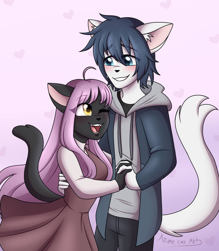 Cats in Love by Anime-Cat-Art on DeviantArt
