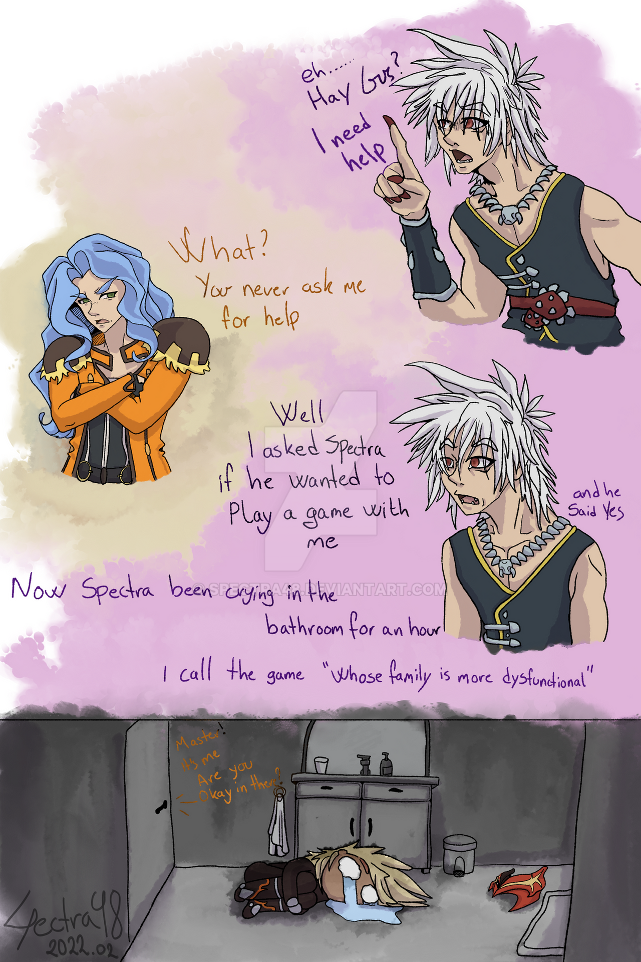 Deviantart Spectra48 Crying in the bathroom by Spectra48 on DeviantArt
