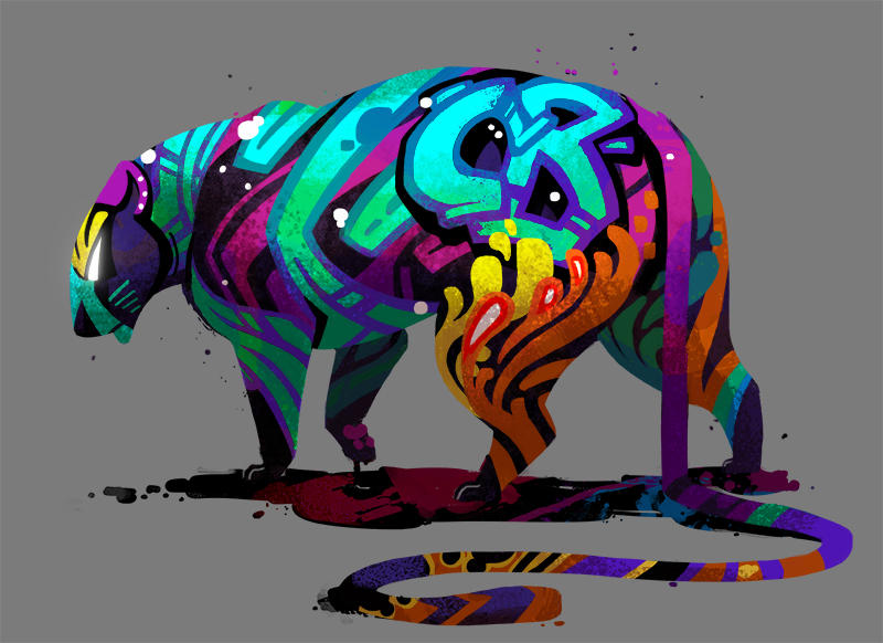 Graffiti Cat Commission by EveryDayCat on DeviantArt