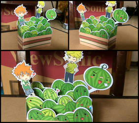 Watermelon stand papercraft