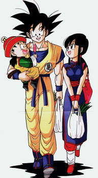 Dragon Ball Z Goku, Chichi and Gohan