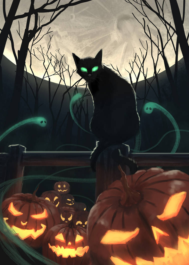 Halloween cat by Cr4sh4rt on DeviantArt