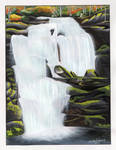 Bald River Falls Mixed Media Painting by SunsetRising-Art