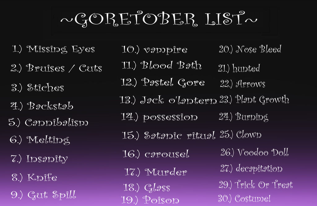Goretober List 2025 Jill Rozalin