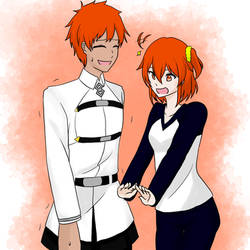 Clothes swap Shiro and Gudako