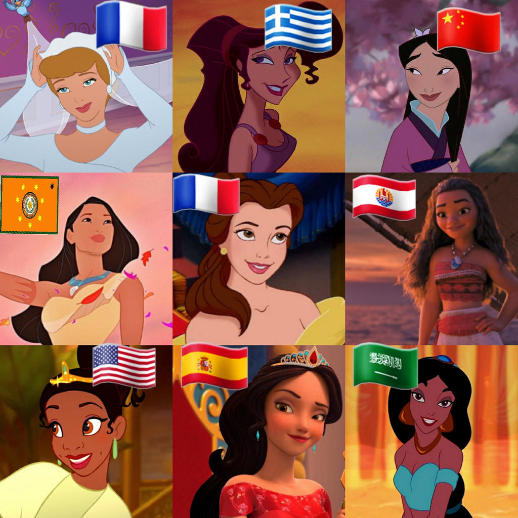 Princess All Countries Disney Princess International Women 2021! by deaththeshadow on DeviantArt