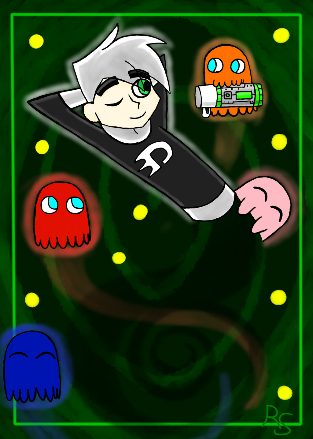 Danny Phantom with Pac-Man Ghosties