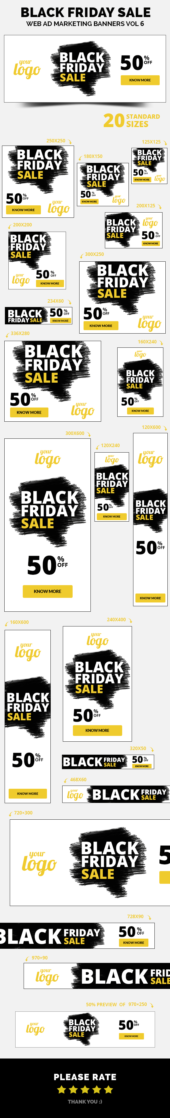 Black Friday Sale Web Ad Marketing Banners