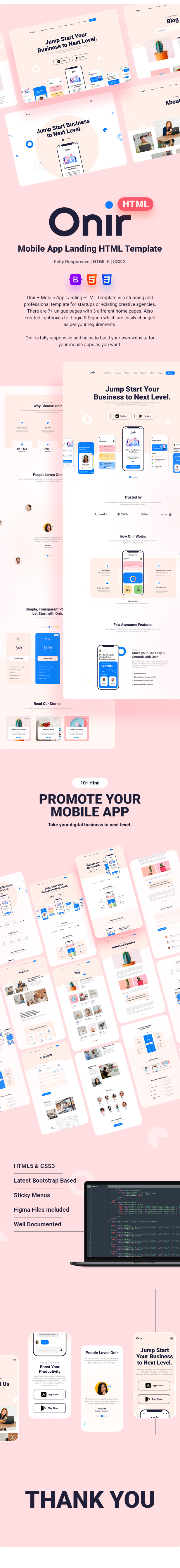 Onir - Mobile App Landing HTML Template