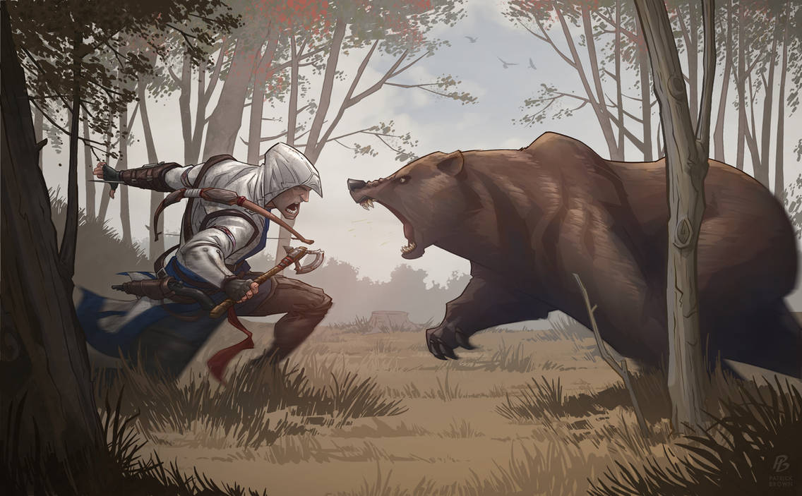 Assassin's Creed 3 Bear Attack by PatrickBrown
