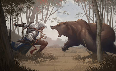Assassin's Creed 3 Bear Attack by PatrickBrown